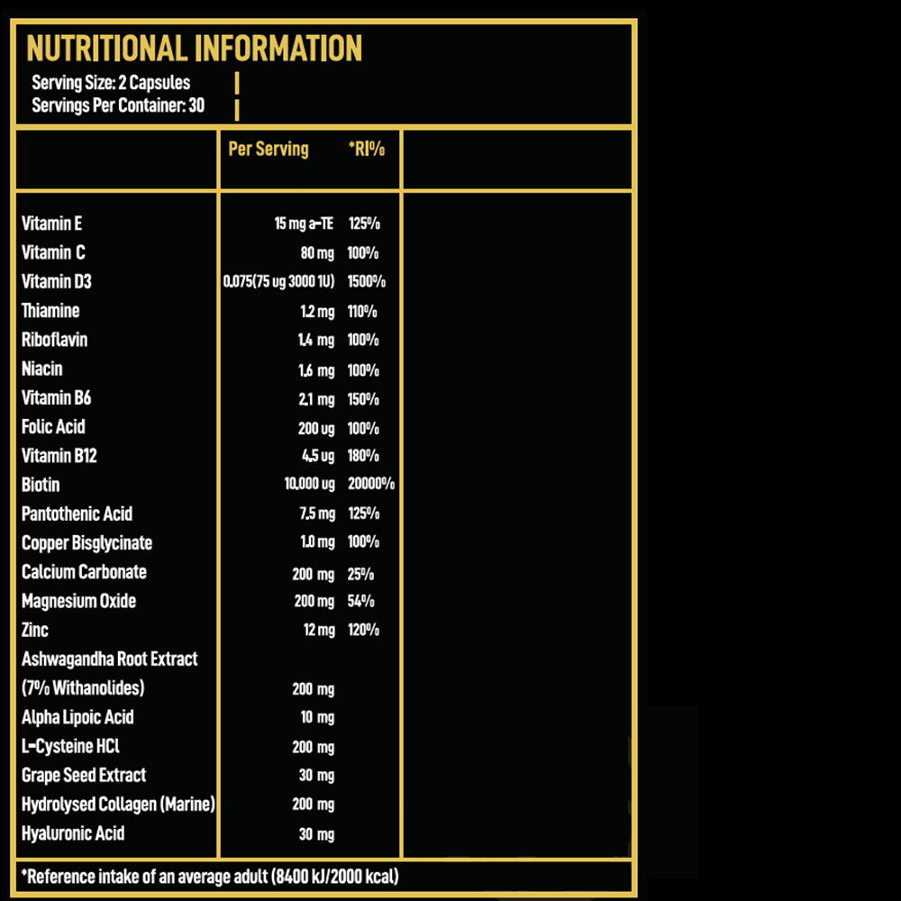 Gold-Hair-Skin-Nails-Supplement-Facts